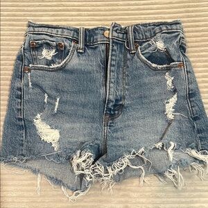 Abercrombie & Fitch Blue Distressed Jean Shorts